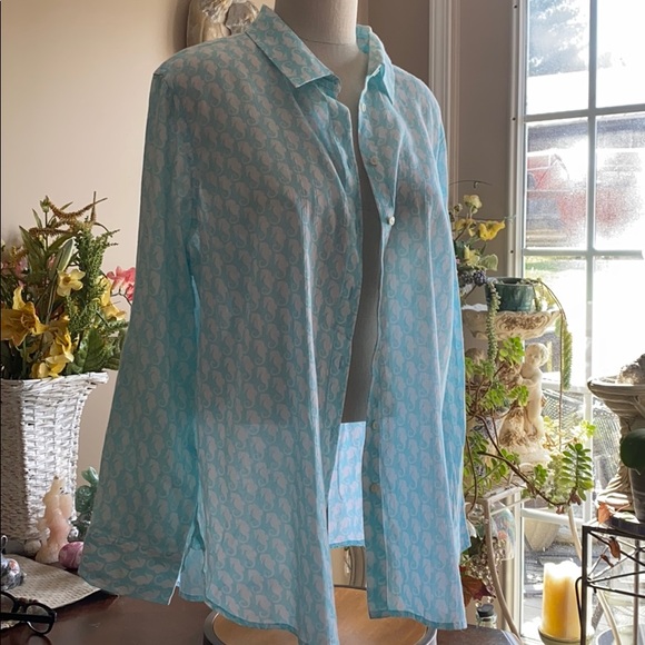 Talbots Tops - Talbots XL button down seahorse print top